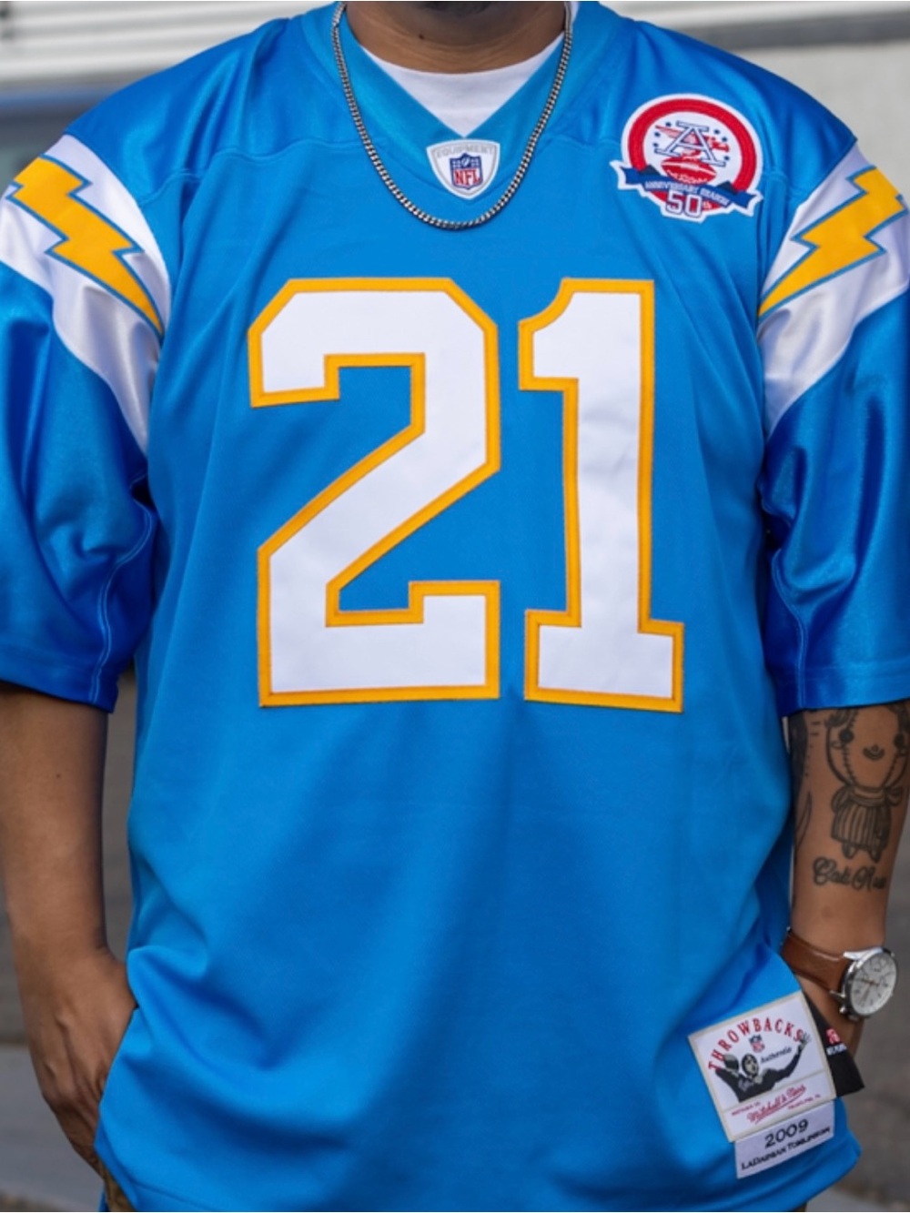 2009 LaDainian Tomlinson Chargers 50th Anniversary Jersey - Picture 1 of 7